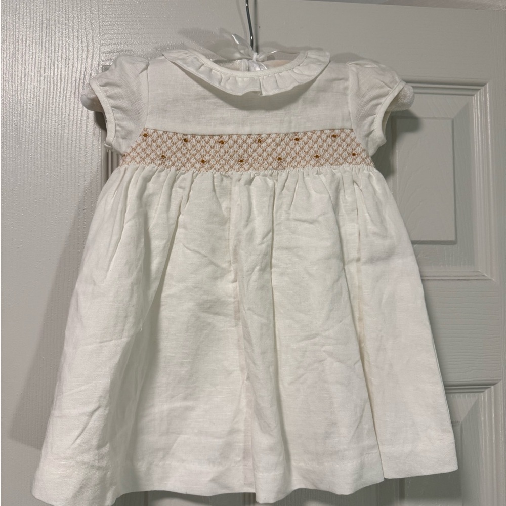 Edgehill Collection Classic White Smocked Baby Dress
